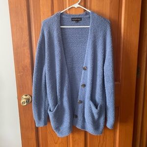 super soft periwinkle blue cardigan with buttons